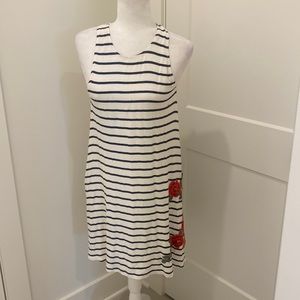 Evereve Socialite Striped Tank Dress W/ Flowers Sz S